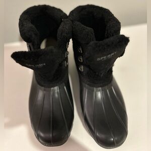 Sperry Black Winter Rain Duck Boots - Size 6 W